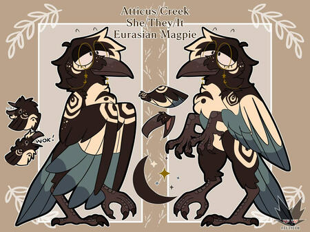 Single view ref with draw item, headshot, and pelt chibi £70